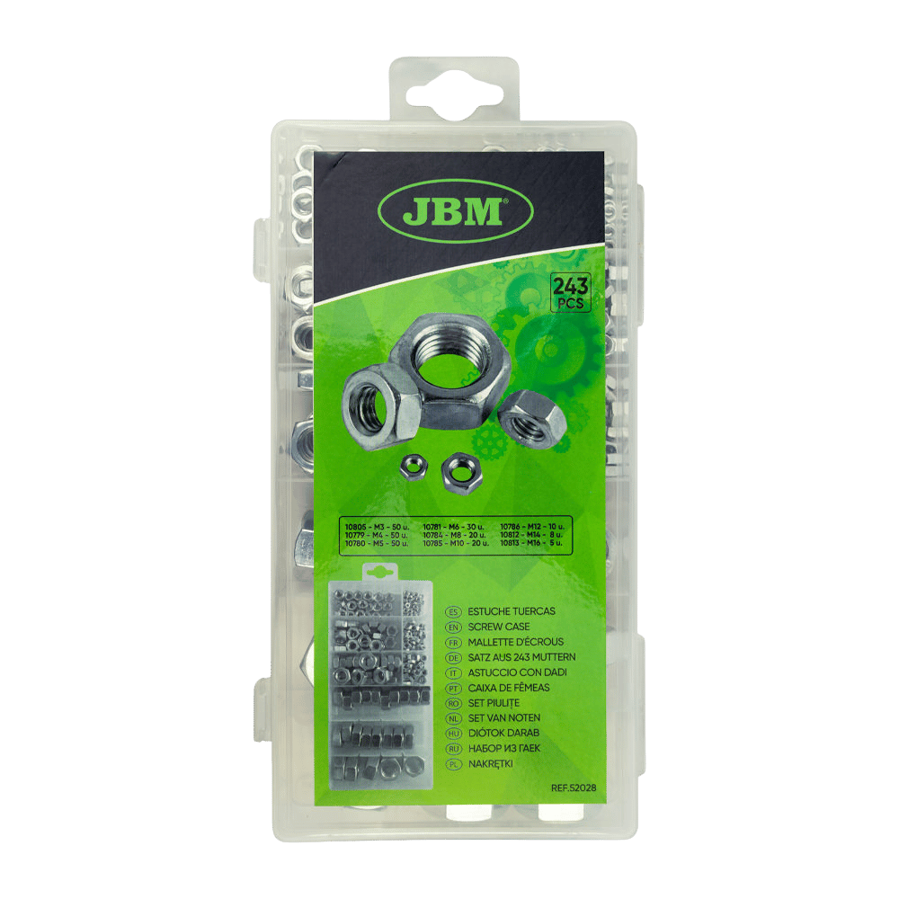 JBM Étui D'Écrous 6 Pans 243 Pièces