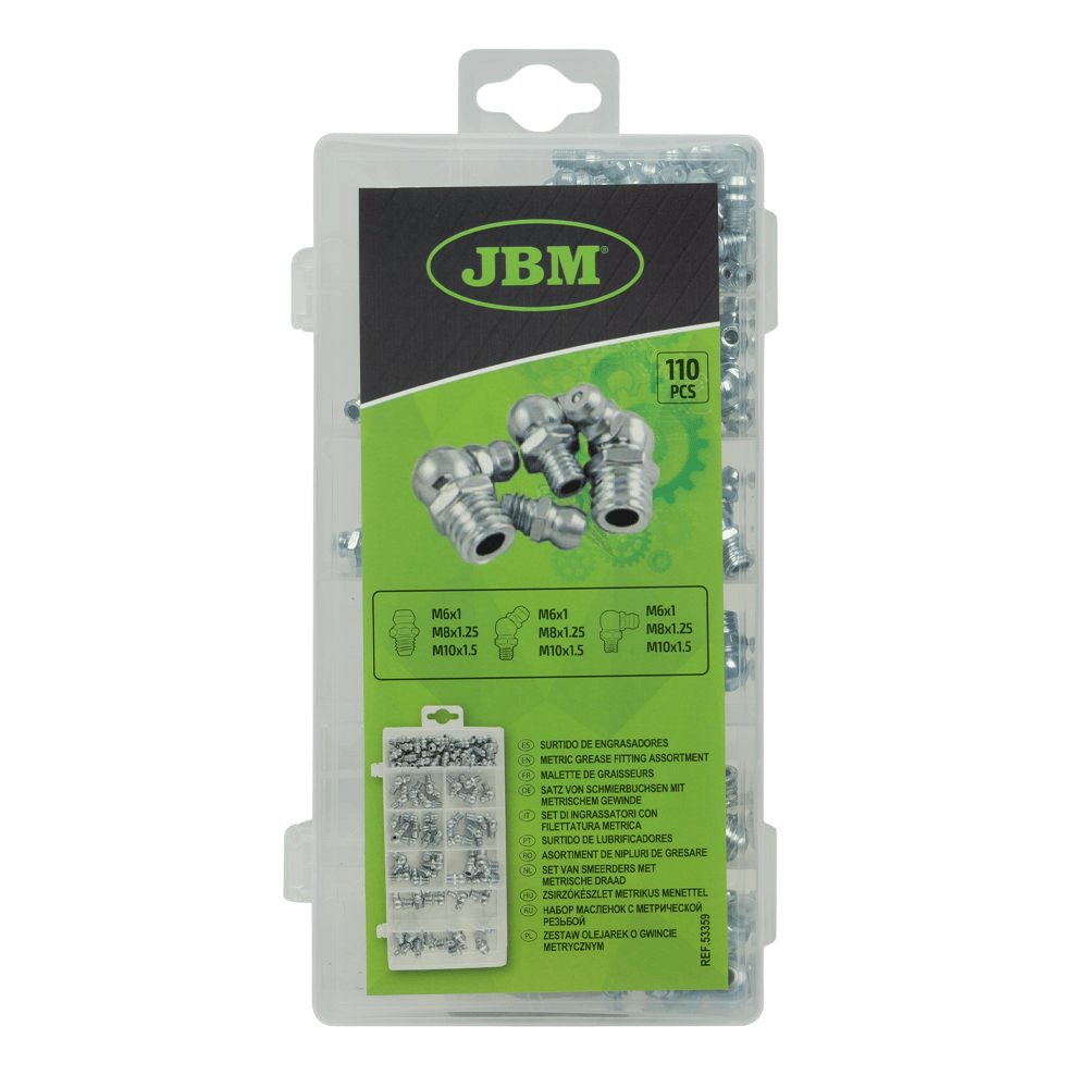 JBM Étui De Raccords De Graisseur - 110 Pièces