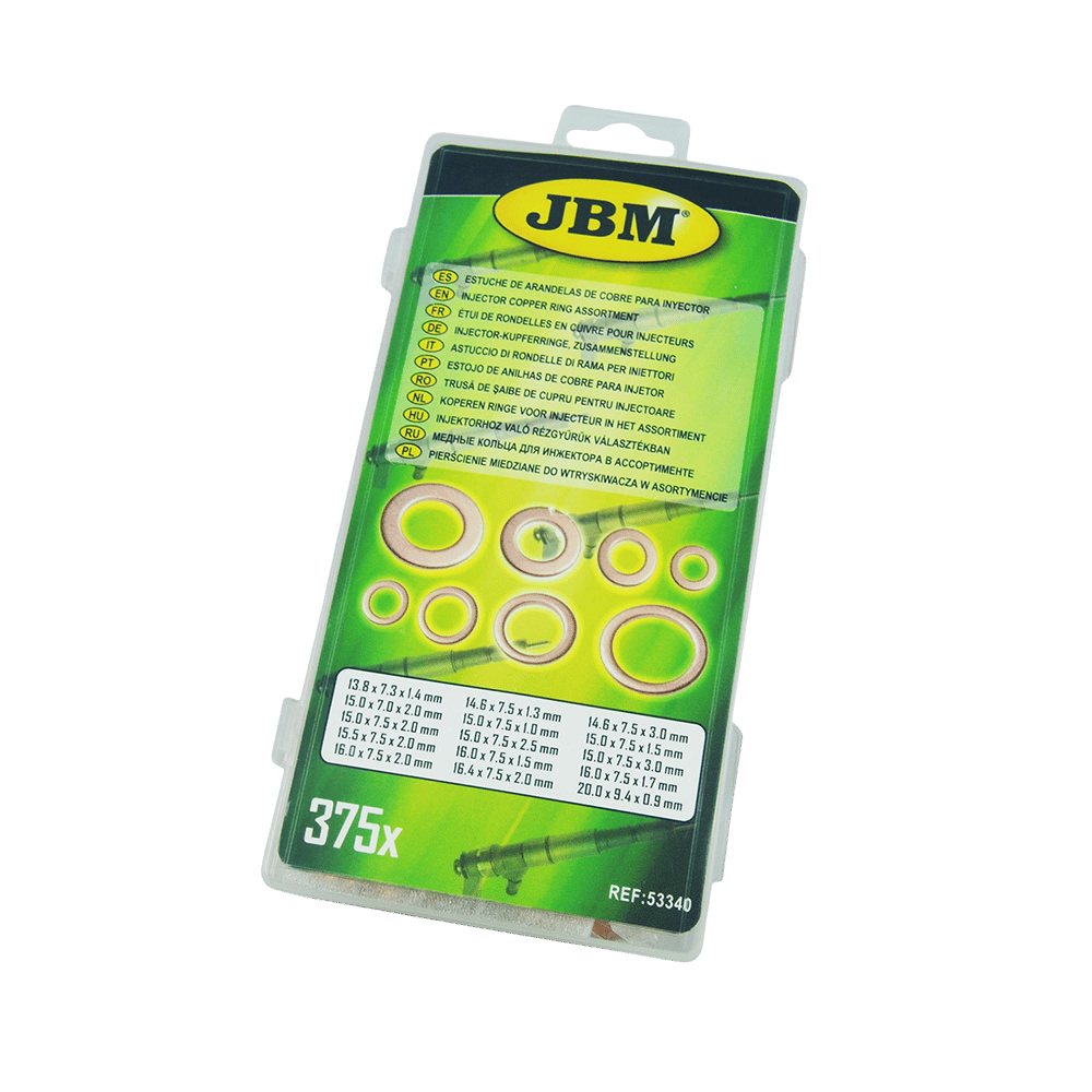 JBM Étui De Rondelles En Cuivre Pour Injecteurs 375 Pcs