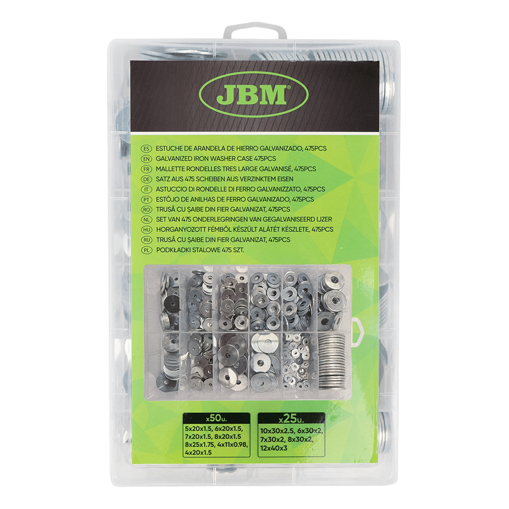 JBM Étui De Rondelles Très Large Galvanisé, 475pcs