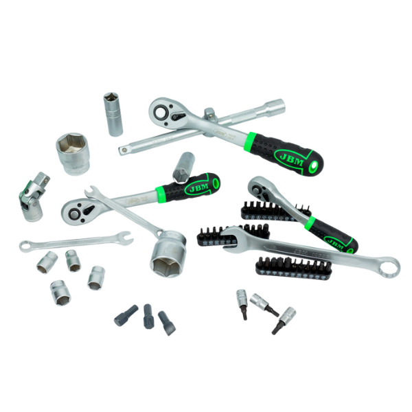 JBM coffret à outils de 216 pièces avec douilles hexagonales zingué