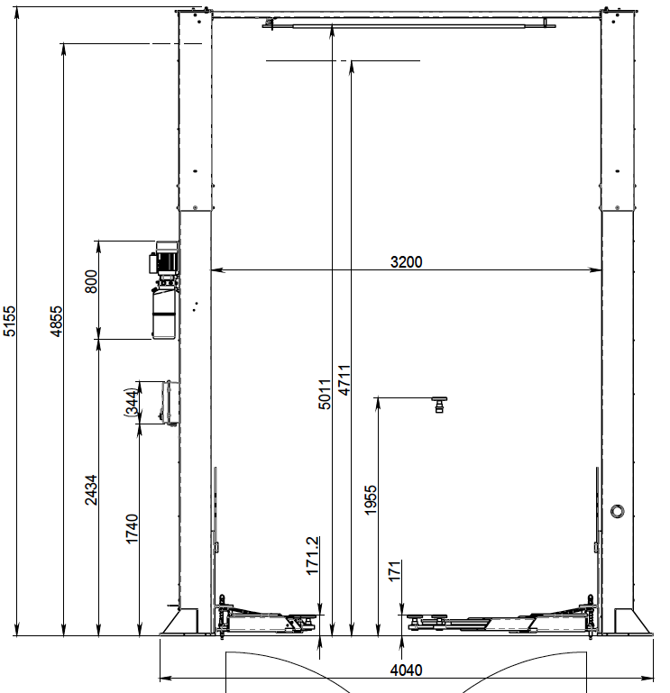 Wolf WL250XL – Pont 2 colonnes extra large – 5 000 kg