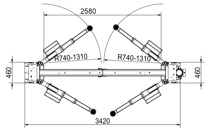 Wolf WL240NG – Pont 2 colonnes électro‑hydraulique