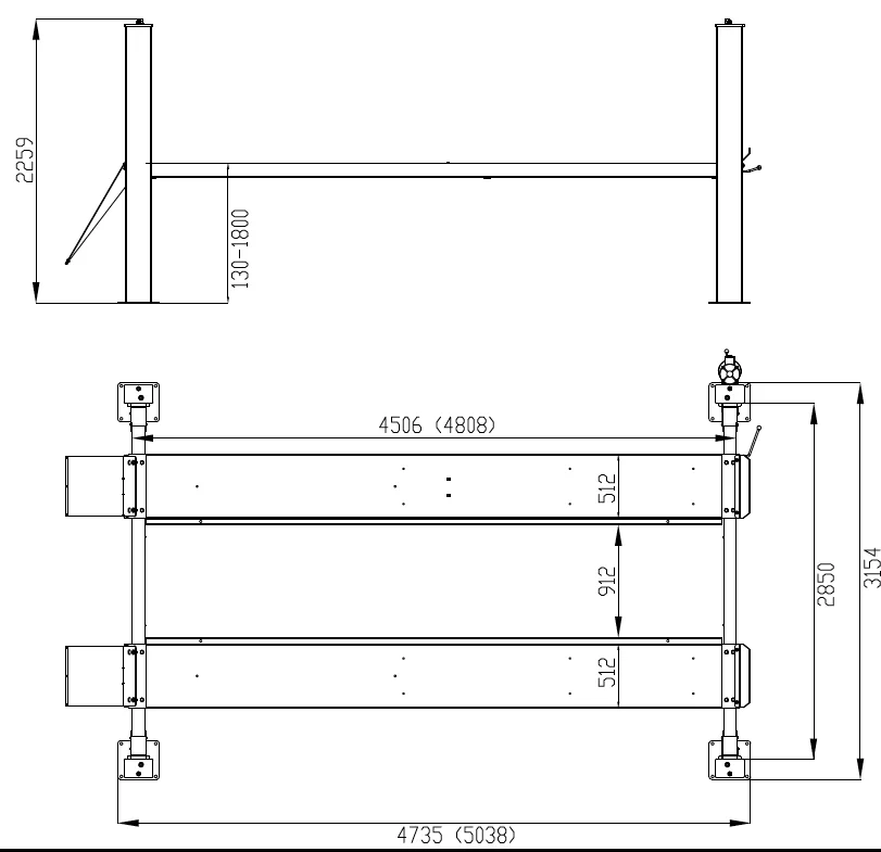 Wolf WL442L – Pont 4 colonnes 4 200 kg