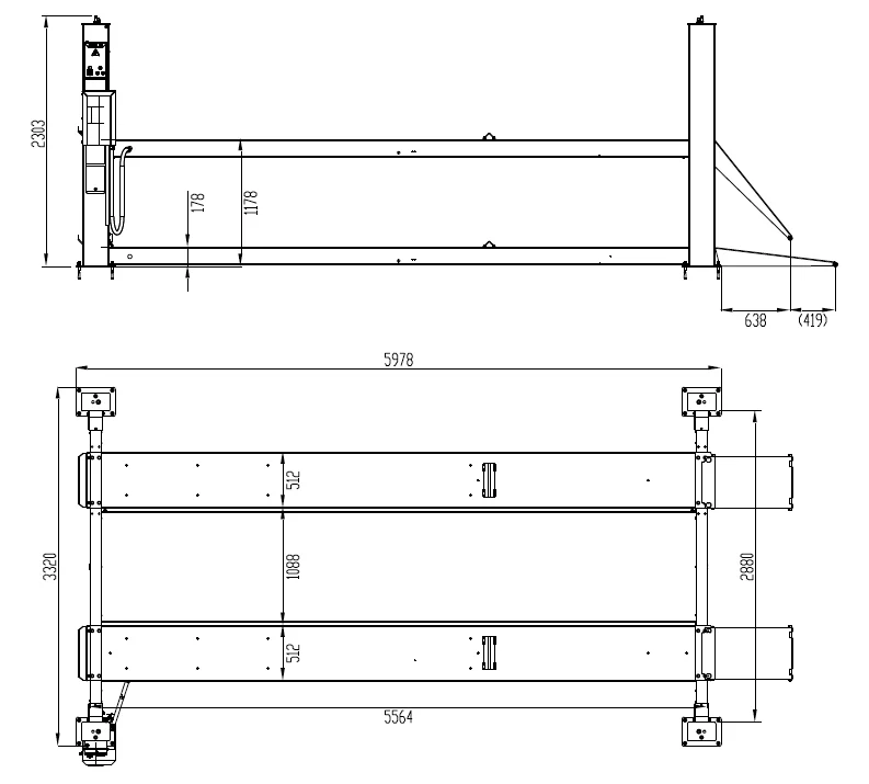 Wolf WL464L – Pont 4 colonnes 6 400 kg