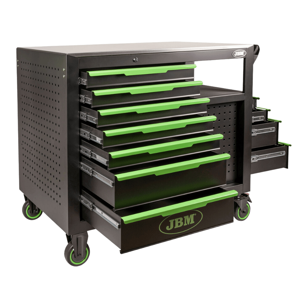 JBM Chariot À Outils À 7 Tiroirs Frontaux Et 4 Tiroirs Latéraux