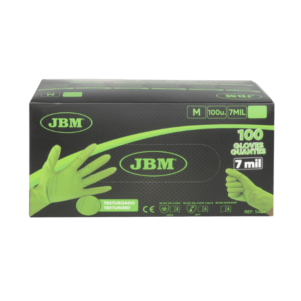 JBM Gants Nitrile Jetables Verts T:XL 7.0mil (100 Pcs.) Diamond Texture