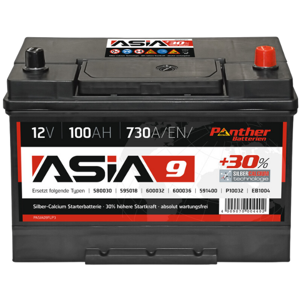 Asia 9 Batterie 100ah/730a