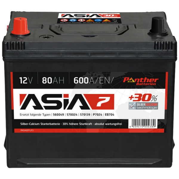 Asia 7 Batterie 80ah/600a