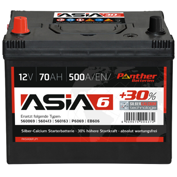 Asia 6 Batterie 70ah/500a