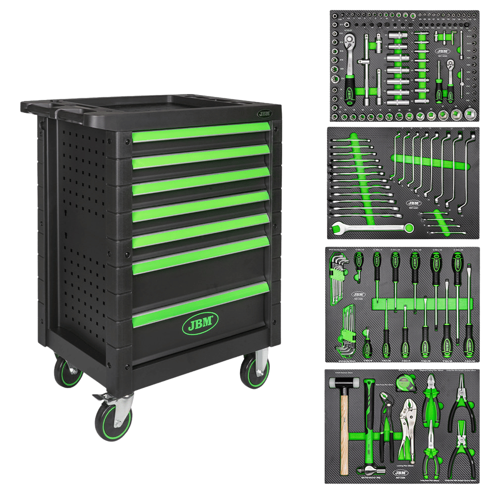 JBM Servante D'Outils 7 Tiroirs - Vert