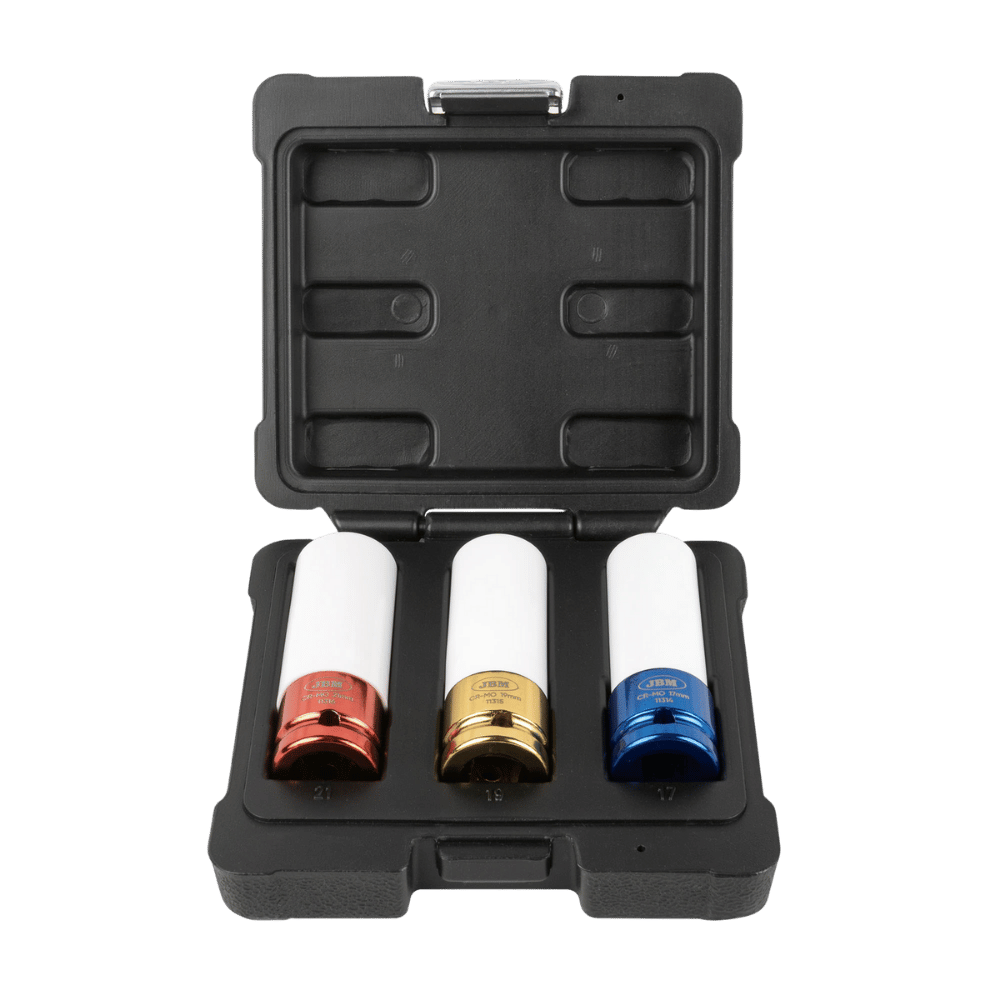 JBM Set De 3 Douilles D'Impact Pour Extraction De Roues 1/2"