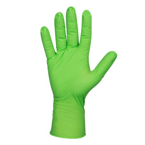 JBM Gants Nitrile Jetables Verts T:XL 7.0mil (100 Pcs.) Diamond Texture