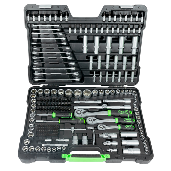 JBM coffret à outils de 216 pièces avec douilles hexagonales zingué