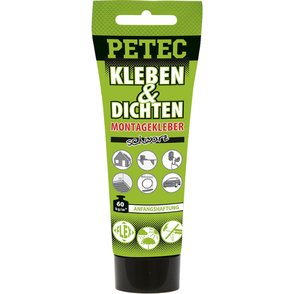 Petec colle de montage ecoline noir tube 80 ml