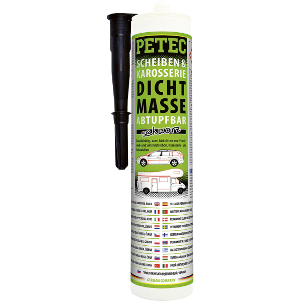 Petec mastic d’étanchéité pour vitrages et carrosserie noir