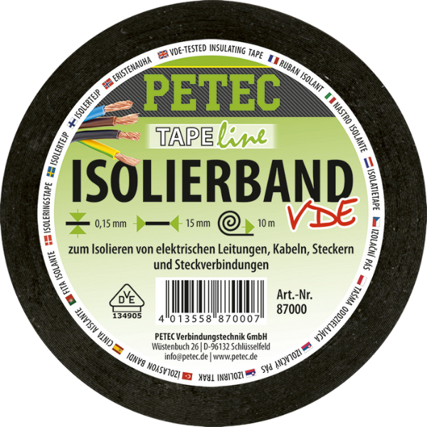 Petec ruban isolant électrique 10 m x 15 mm