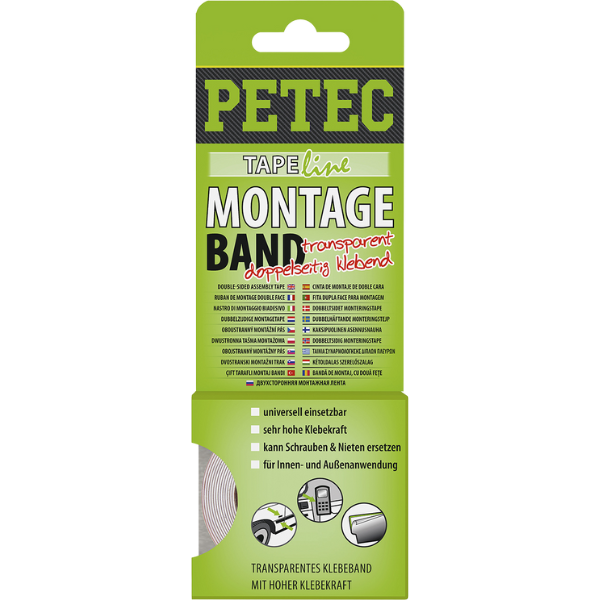 Petec ruban de montage double face transparante