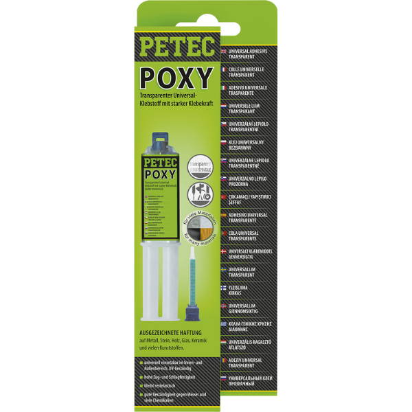 Petec poxy colle 2-comp. 24 ml + tête mélangeur