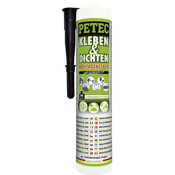 Petec colle de montage noir cartouche 290 ml