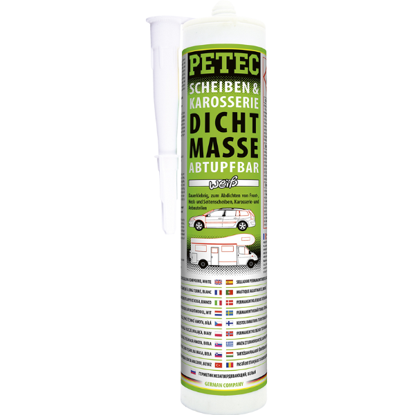 Petec mastic d'étanchéité pour vitrages et carrosserie blanc