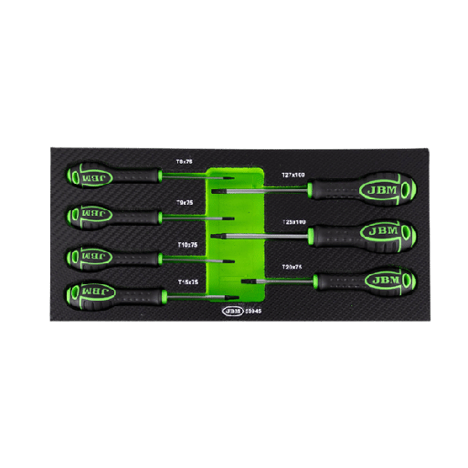 [53945] JBM Jeu De 7 Tournevis Torx Avec Eva Carbone Module