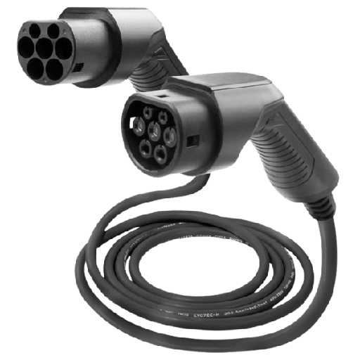 [54056] JBM Câble De Charge Pour Voiture Électrique, 11kw, 16 A, Du Type 2 Au Type 2 (Triphasé)