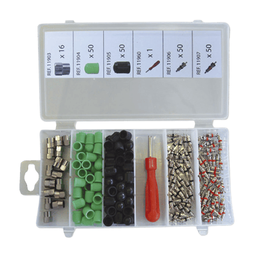 [52673] JBM Set De Bouchons Et Valves Pour Pneumatiques