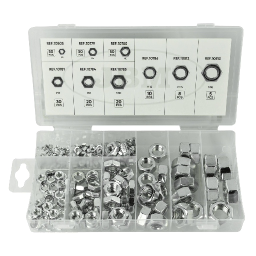 [52028] JBM Étui D'Écrous 6 Pans 243 Pièces