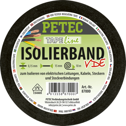 [BPB.87000] Petec ruban isolant électrique 10 m x 15 mm